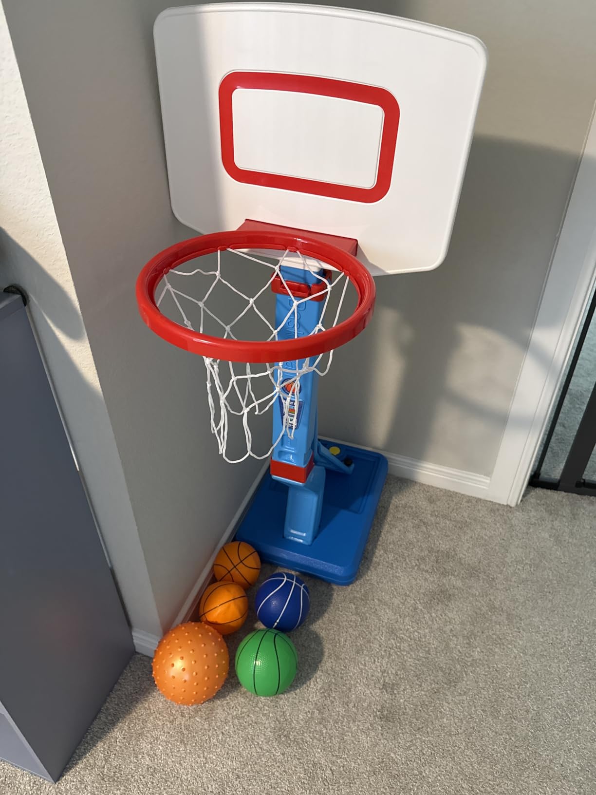 Toddler Basketball Hoop Indoor Mini Adjustable Basketball Goal with Ball Pump Outdoor Toys Backyard Game Outside Pool Basketball Toys for 3 4 Year Old Boy Girl Kid Toy Age 4-8 Birthday Gift customer photo 2