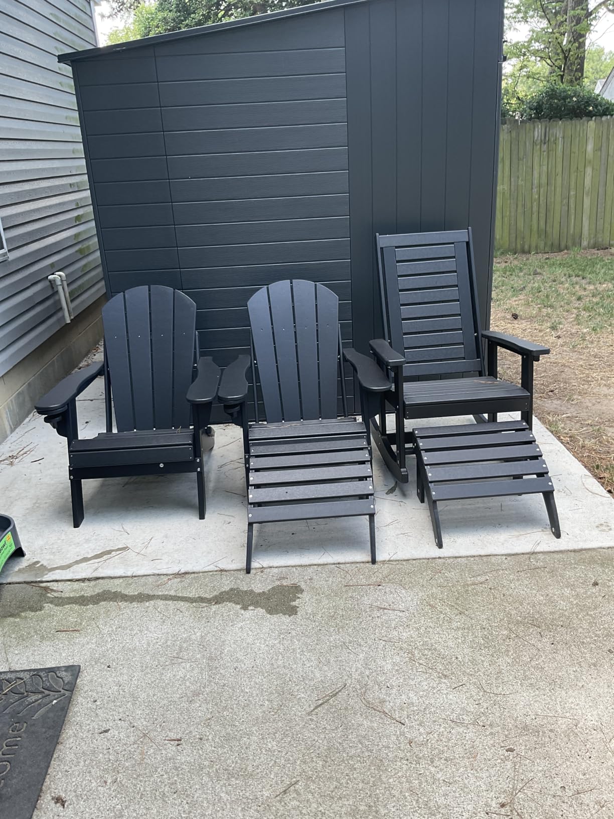 Folding Adirondack Chairs Set of 2, HDPE All Weather, Blue | Hidden Cup Holder | 5