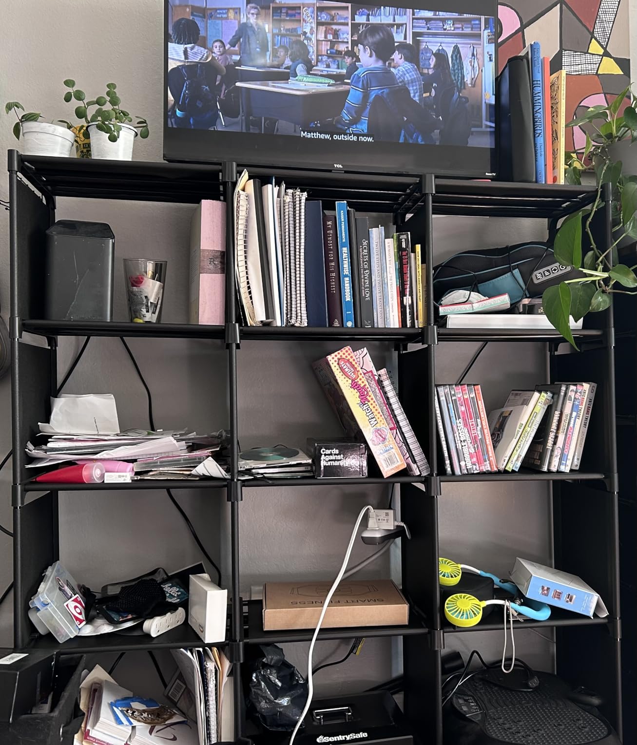 Mavivegue Book Shelf, 12 Cube Storage Organizer, DIY Bookcase, Metal Bookshelf, Tall Book case for Bedroom, Living Room, Office, Closet, Black Cubicle Rack customer photo 1