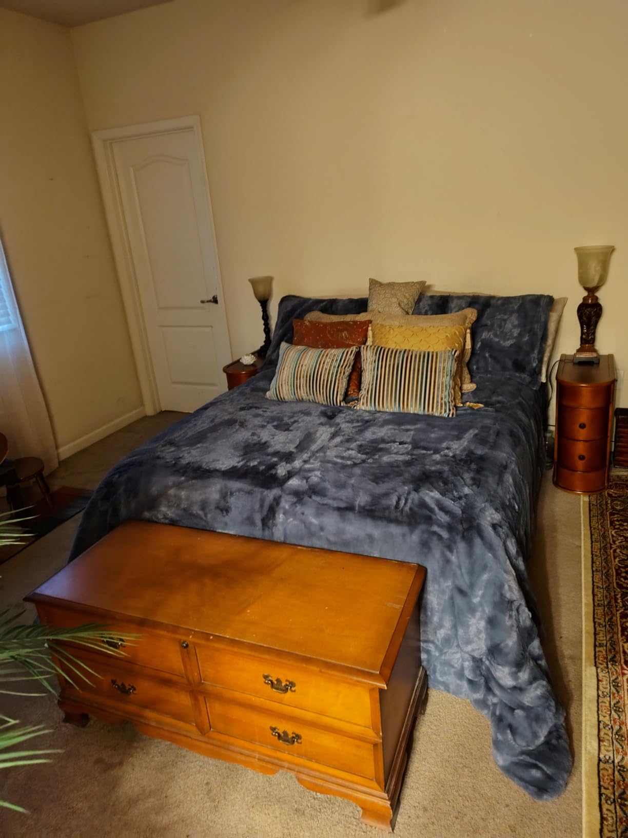 LITTLE TREE Wood End Table with 2 Drawers Sofa Side Table, No Assembly Required Vintage Slim Nightstand Bedside Table for Bedroom customer photo 2