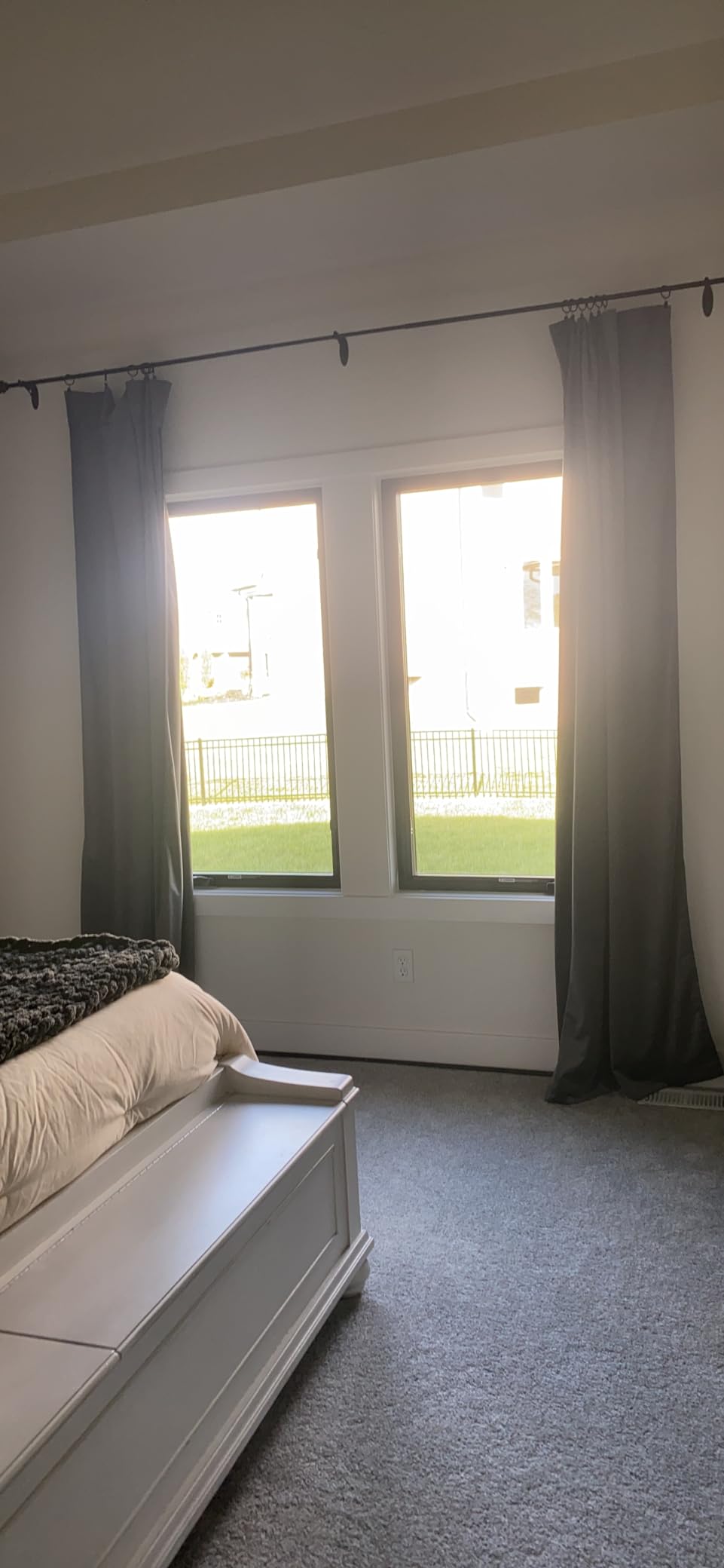 NICETOWN Grey Velvet Curtains 144 inches Long for Living Room, Sound and Sunlight Reducing Heavy Matt Rod Pocket Drapes/Panels for High Ceiling Wall (2 Panel Per Pack, 52x144) customer photo 1
