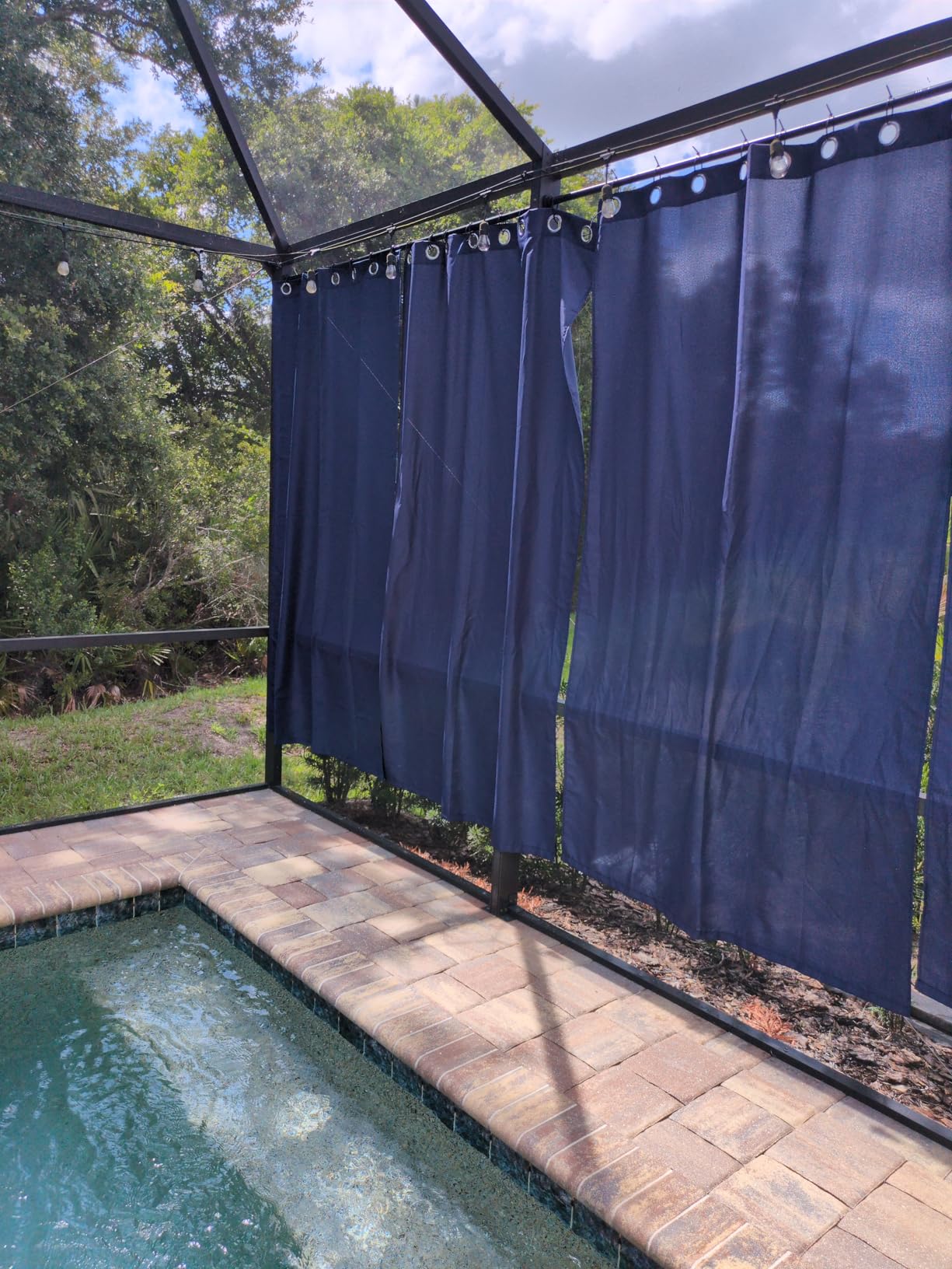 HolidayIdeas Outdoor Curtains for Patio Waterproof 4 Pcs 54x84 Inch Cream | Poolside Privacy Protection, Light Filtering Outside Curtains, Grommet Top Curtains for Porch, Gazebo, Pergola, Backyard customer photo 1
