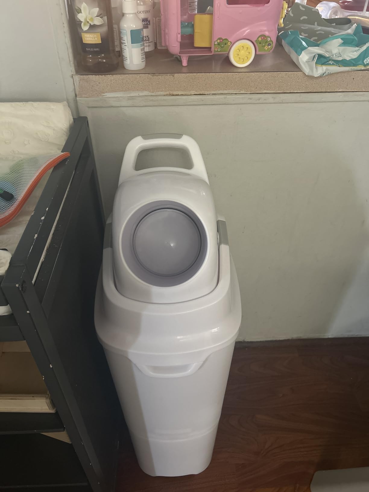 Foundations Tall Diaper Pail with Airtight Lid, Gray | Durable & Odorless Diaper Disposal, Large Capacity, Holds Up to 60 Newborn Diapers, Refill with Any Bags, Baby Registry Gift customer photo 1