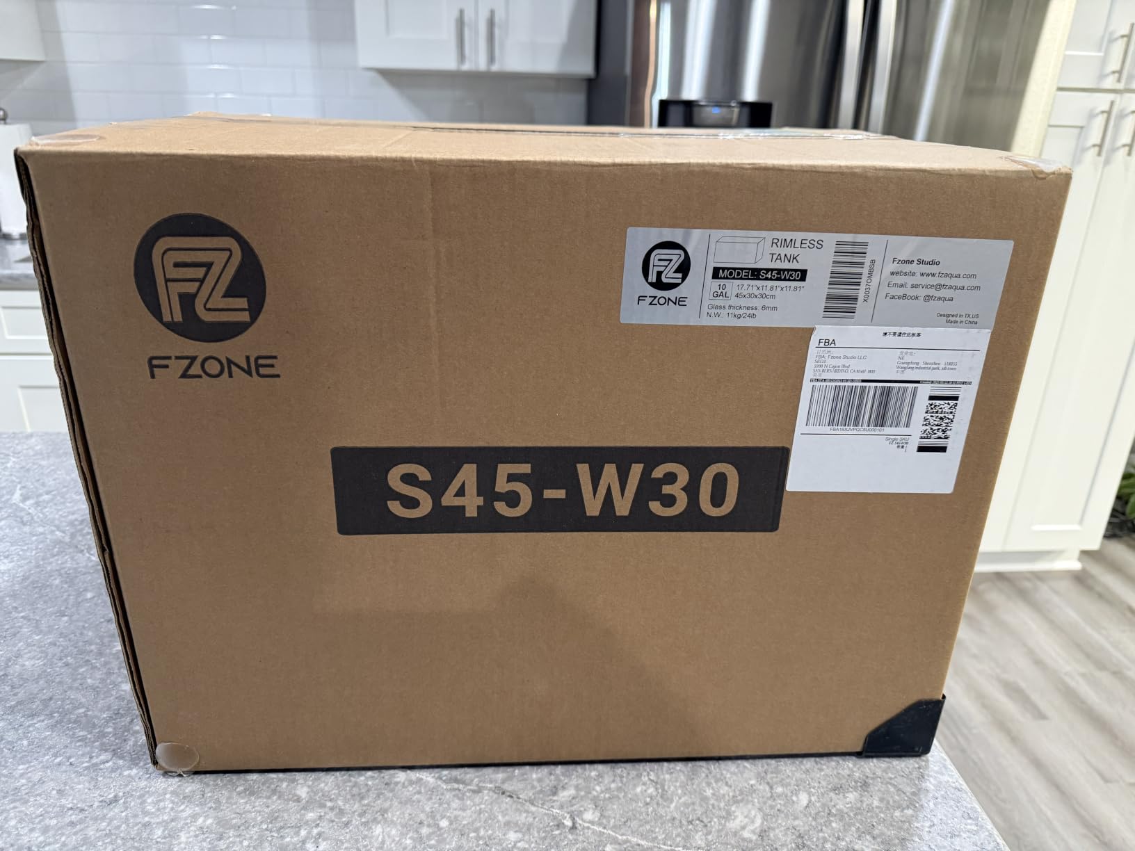 Fzone 6.4 Gal Shallow Rimless Low Iron Fish Tank Nova Clear Ultra-White 45° Mitered Edges Translucent Glass Anata Series Aquarium w/Black Foam Leveling Mat customer photo 2