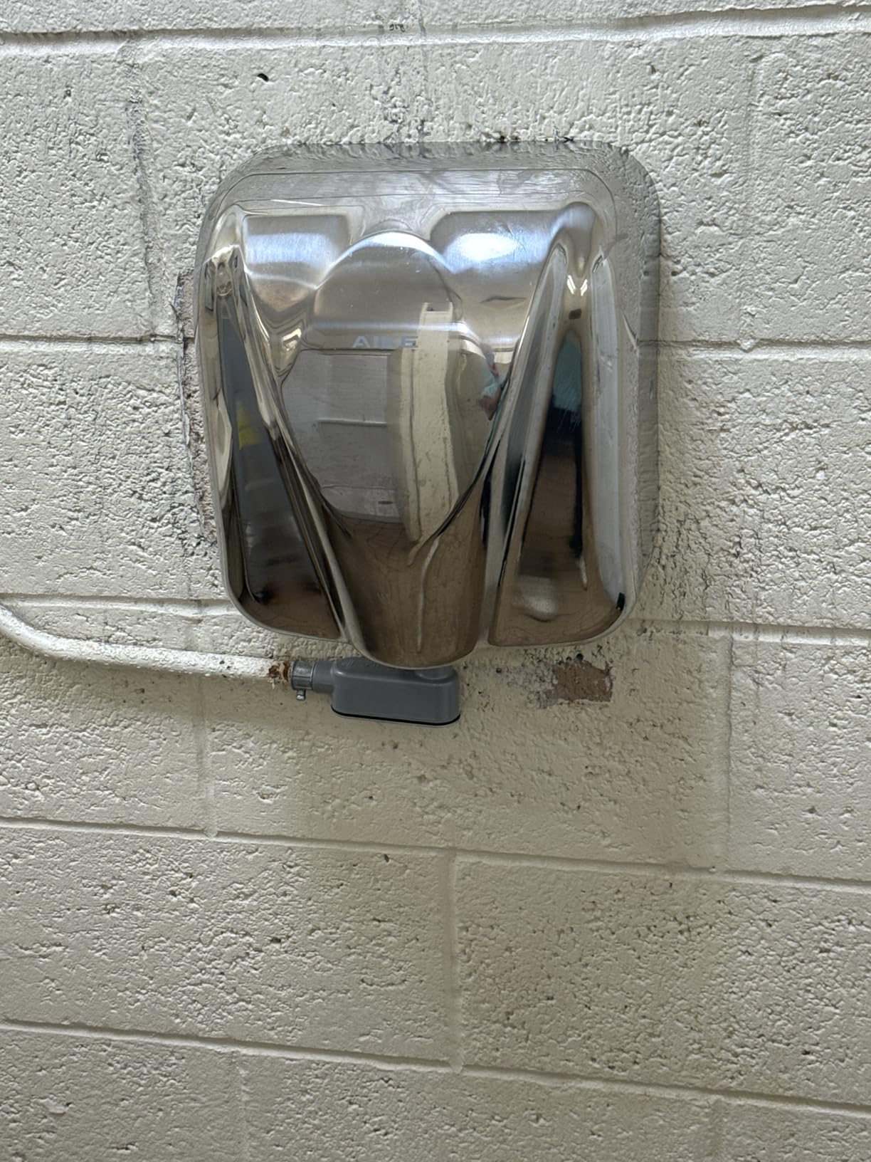 AIKE Elephant Power Hand Dryer for Commercial Bathroom Brushed Steel Cover | 15S Fast Dry Heavy Duty High Speed Design, Plug-in Easy Install and Hardwiring Friendly, Stainless Steel Model AK2812 customer photo 2