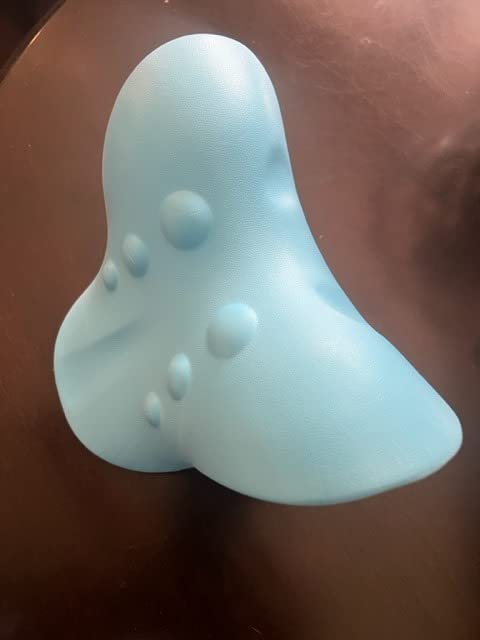 Neck Stretcher for Pain Relief, Neck and Shoulder Relaxer Cervical Traction Device Pillow for Muscle Relax and TMJ Pain Relief (Blue) customer photo 1