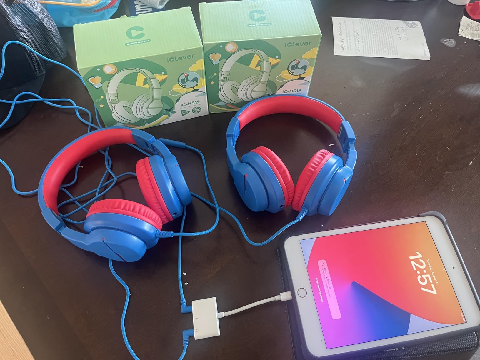 iClever HS19S Kids Headphones for School, Over-Ear for Toddler Boys Girls | SafeSound Tech, Stereo Sound, Kids Headphones with Cord, Durable Foldable 3.5mm Wired Headphone for iPad/Tablet/Travel customer photo 2