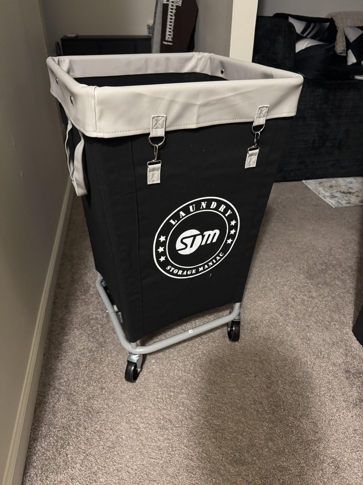 STORAGE MANIAC Commercial Laundry Hamper with Heavy Duty Steel Frame, 160 L Industrial Clothes Basket Cart with Wheels for Big Family, Home, Hotel customer photo 2