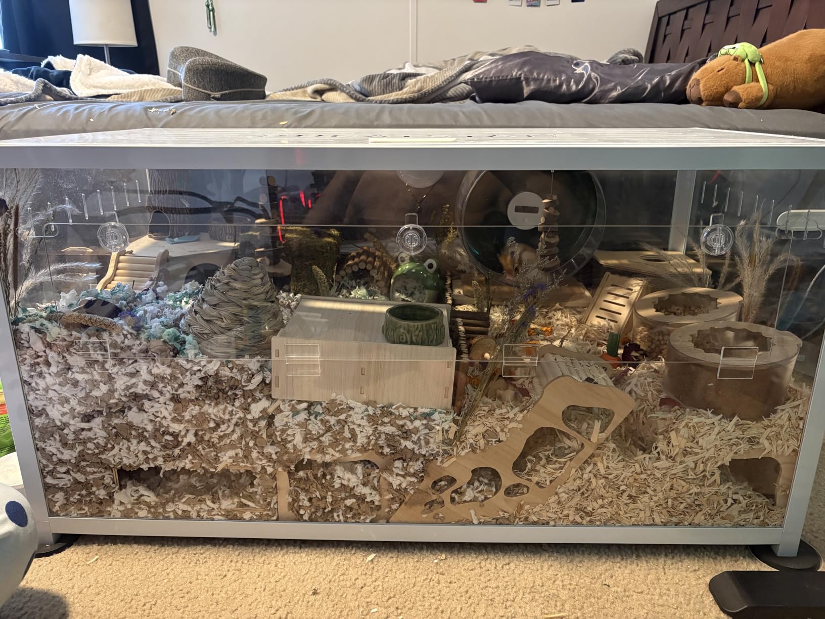BUCATSTATE Hamster Cage 2.0, Large Hamster Enclosure (39in, White) | Stackable 5.4 ft² Large Habitats with Deep Beddiing Base, Sturdy Aluminum Frame, Front and Top Access, Easy Assemble customer photo 2
