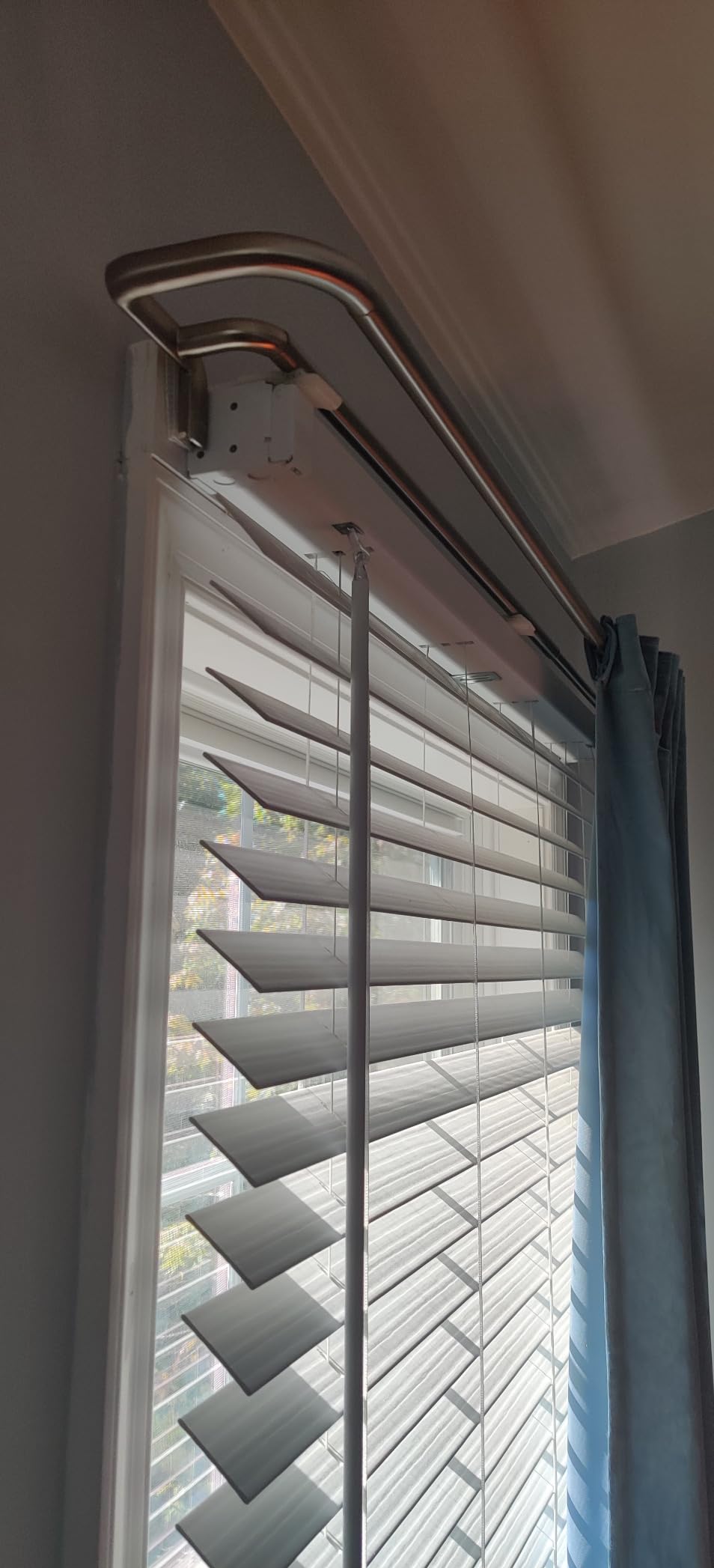 Umbra Twilight Double Curtain Rod, Wrap Around, 30 to 84 Inches, Black | Steel construction, room darkening design, quick easy install, layering compatible, holds up to 22 lbs customer photo 1