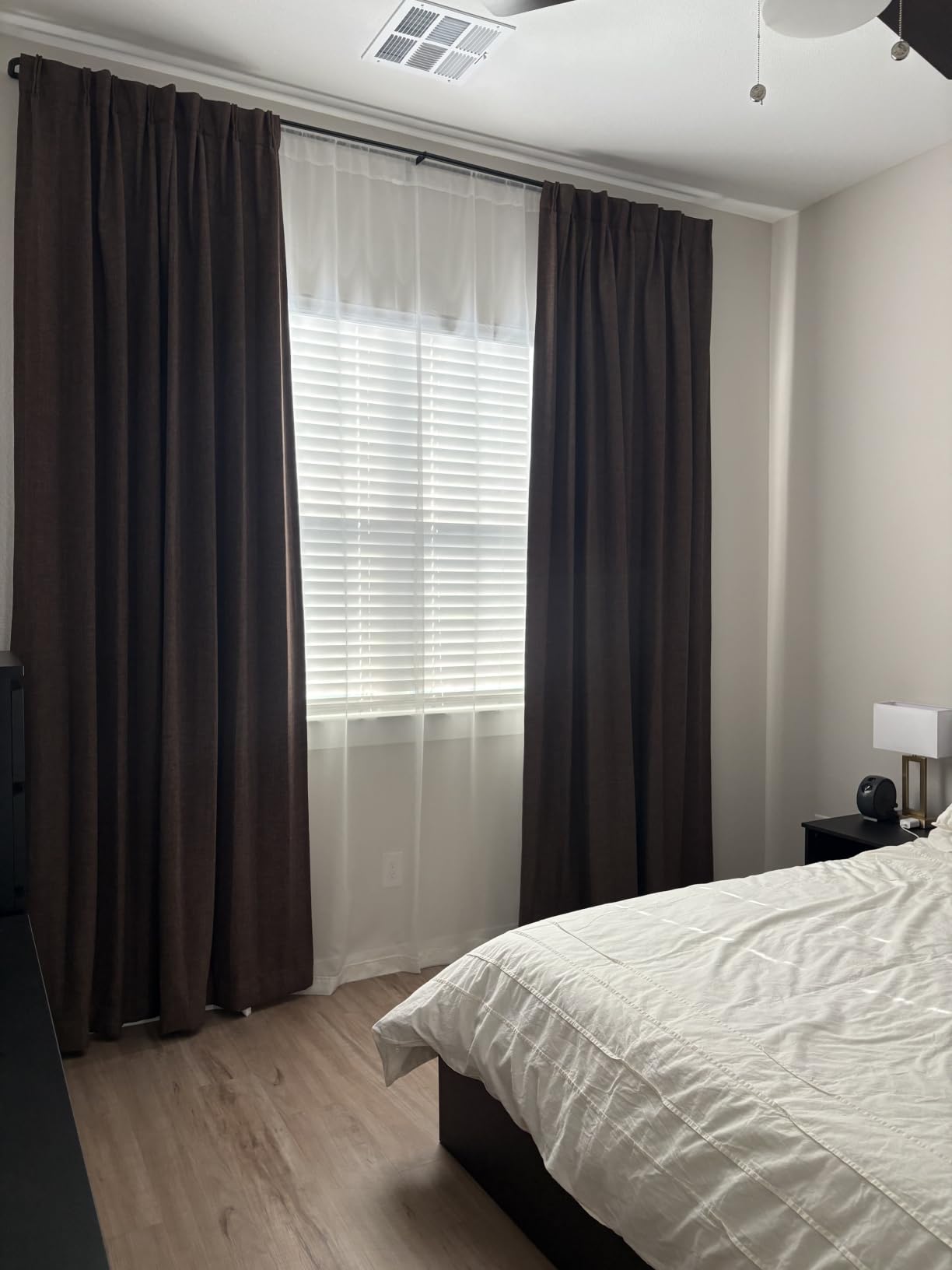 Umbra Twilight Double Curtain Rod, Wrap Around, 30 to 84 Inches, Black | Steel construction, room darkening design, quick easy install, layering compatible, holds up to 22 lbs customer photo 2