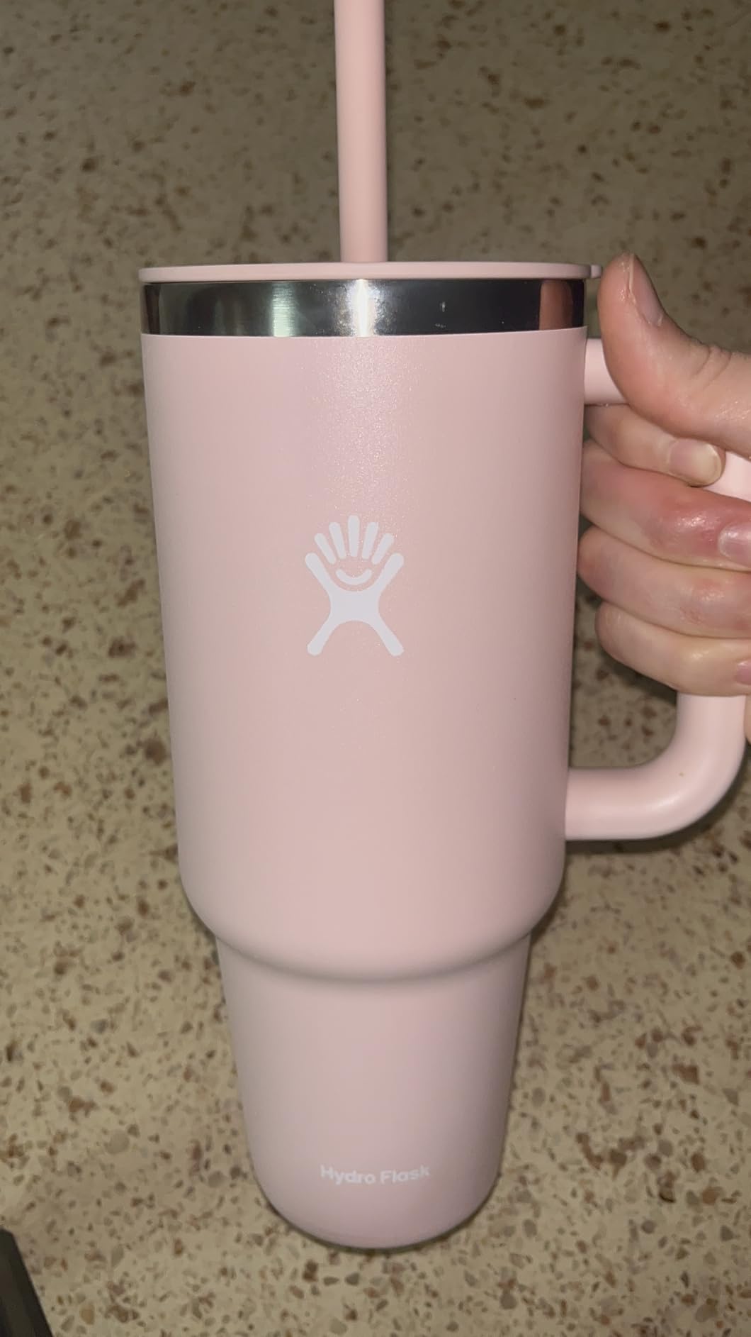 Hydro Flask Travel Tumbler with Handle, Lid and Straw - Insulated Stainless Steel, 32 Oz, Trillium customer photo 1