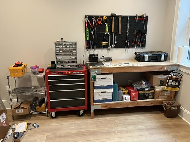 Ultrawall Metal Pegboard Wall Panels, Peg Boards for Garage Tool Storage | Heavy Duty Pegboard Tool Storage Kit for Home, Craft Room Black 2 Pcs customer photo 1