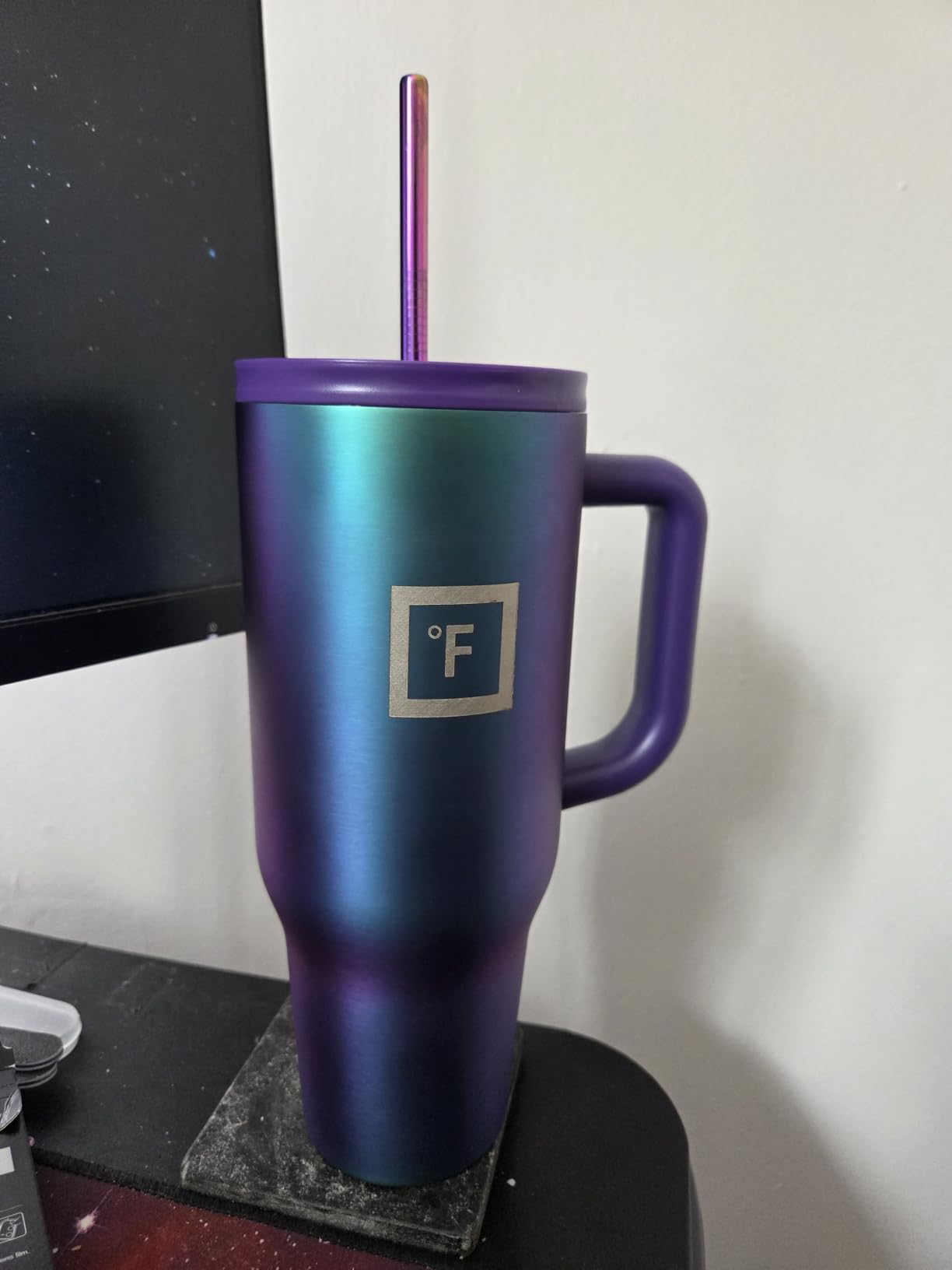 IRON FLASK 40 oz Co-Pilot Insulated Travel Mug | Insulated Travel Mug with Straw & Flip Cap Lids - Cup Holder Fit, Leakproof, BPA Free (Aurora) customer photo 2
