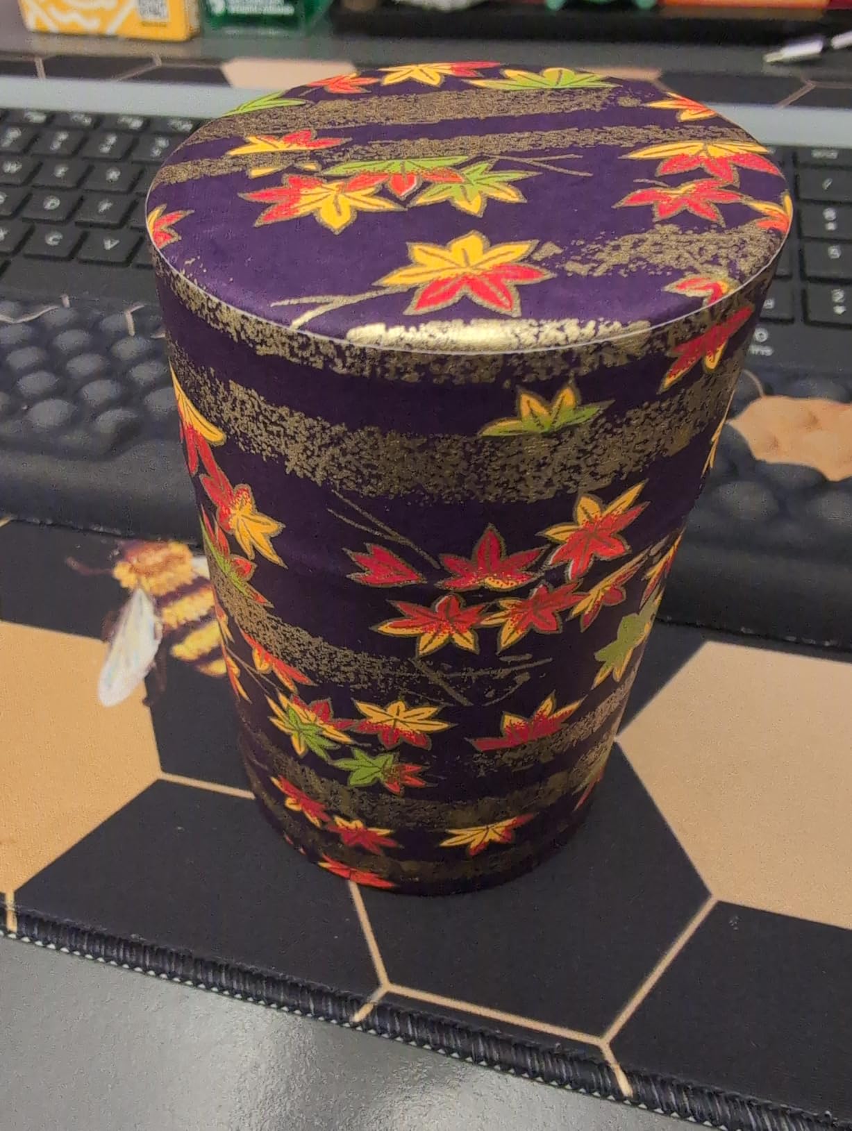 Tea caddy for loose leaf tea japanese washi paper 200g capacity (Sakura of Kyoto,Blue) tea caddies tea tin tea canister customer photo 1