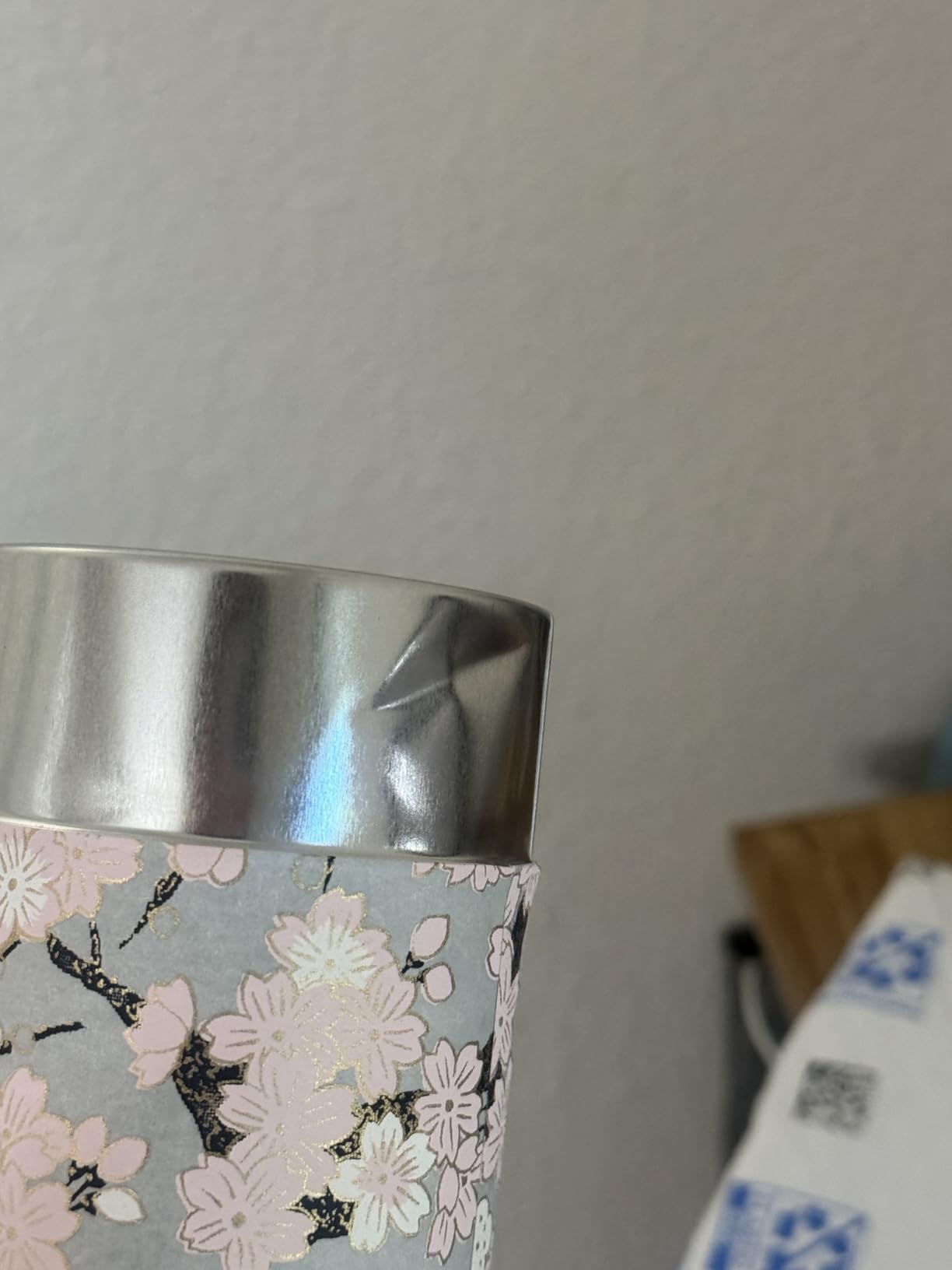 Tea caddy for loose leaf tea japanese washi paper 200g capacity (Sakura of Kyoto,Blue) tea caddies tea tin tea canister customer photo 2