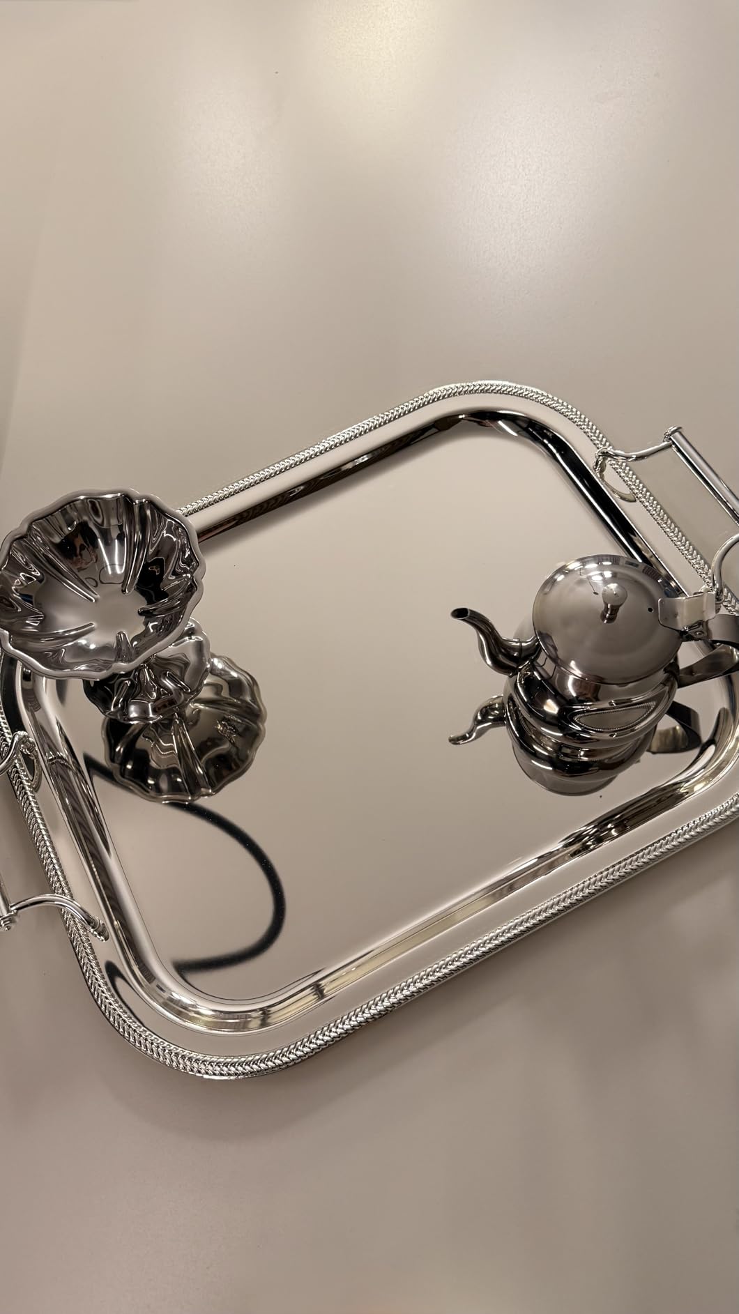 Reed And Barton Silverplate Serving Tray, Metal Serveware, Handwash Recommended, Rectangle Tray with Handles (Silver) customer photo 1