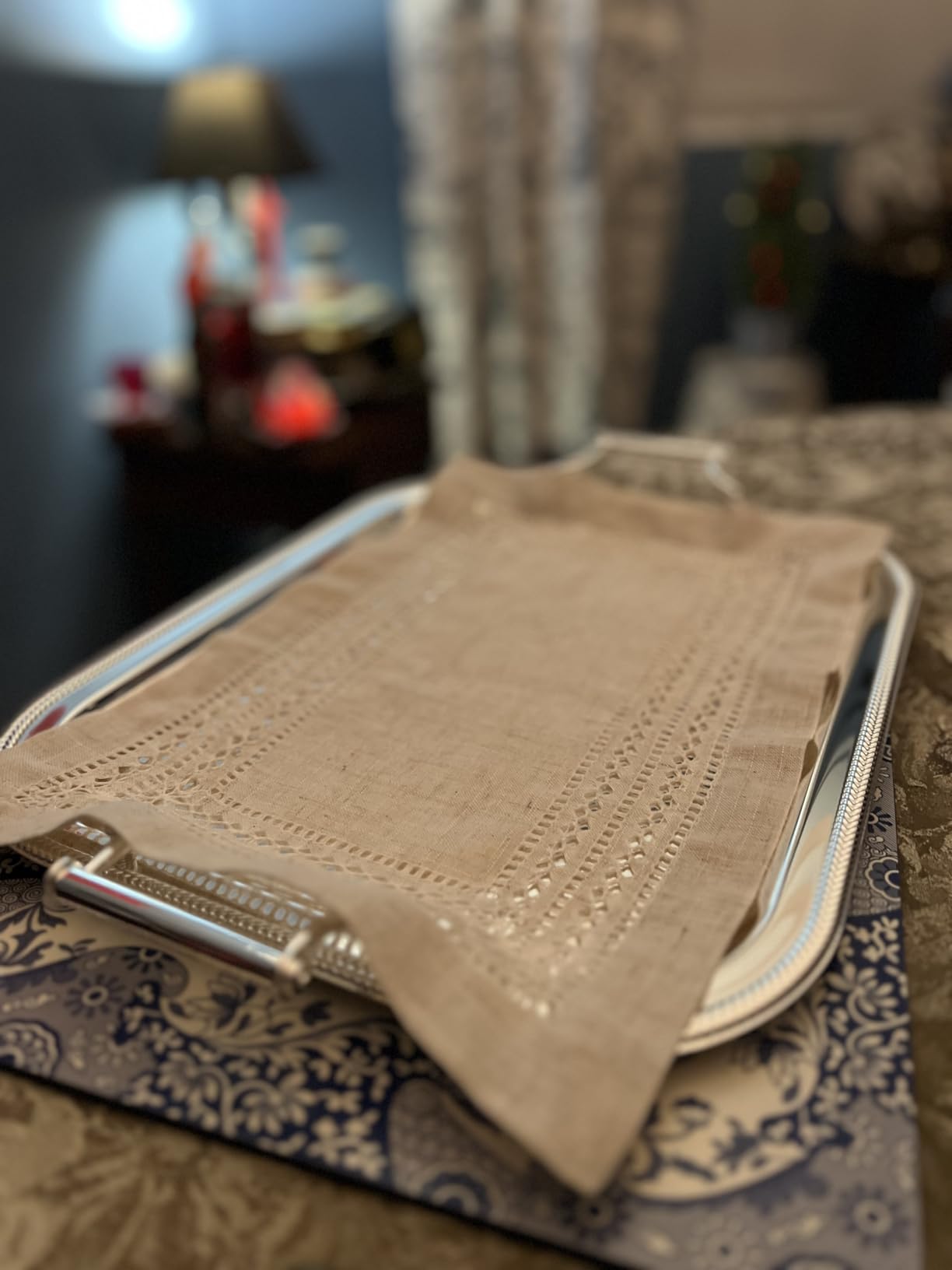 Reed And Barton Silverplate Serving Tray, Metal Serveware, Handwash Recommended, Rectangle Tray with Handles (Silver) customer photo 2