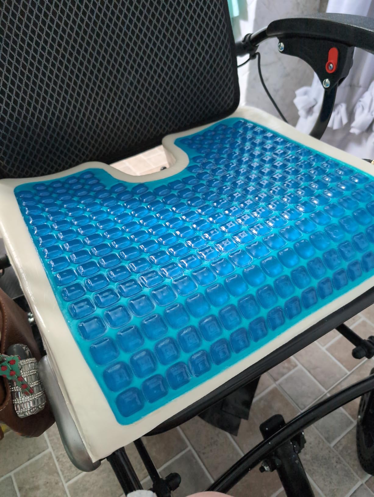 AUVON Gel Wheelchair Seat Cushion with Waterproof Cover for Pressure Sore & Ulcer, Ergonomic Chair Cushion with U-Cutout for Tailbone Pain, Back Pain Relief, Memory Foam Wheelchair Cushion, Anti-Slip customer photo 2