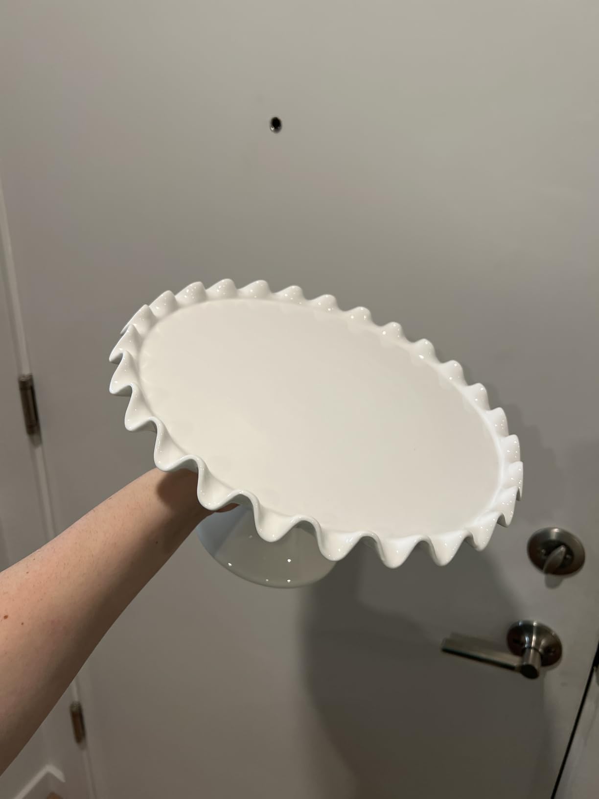 12-Inch Porcelain Round Cake Stand - White Dessert Stand for Wedding, Birthday Party customer photo 1
