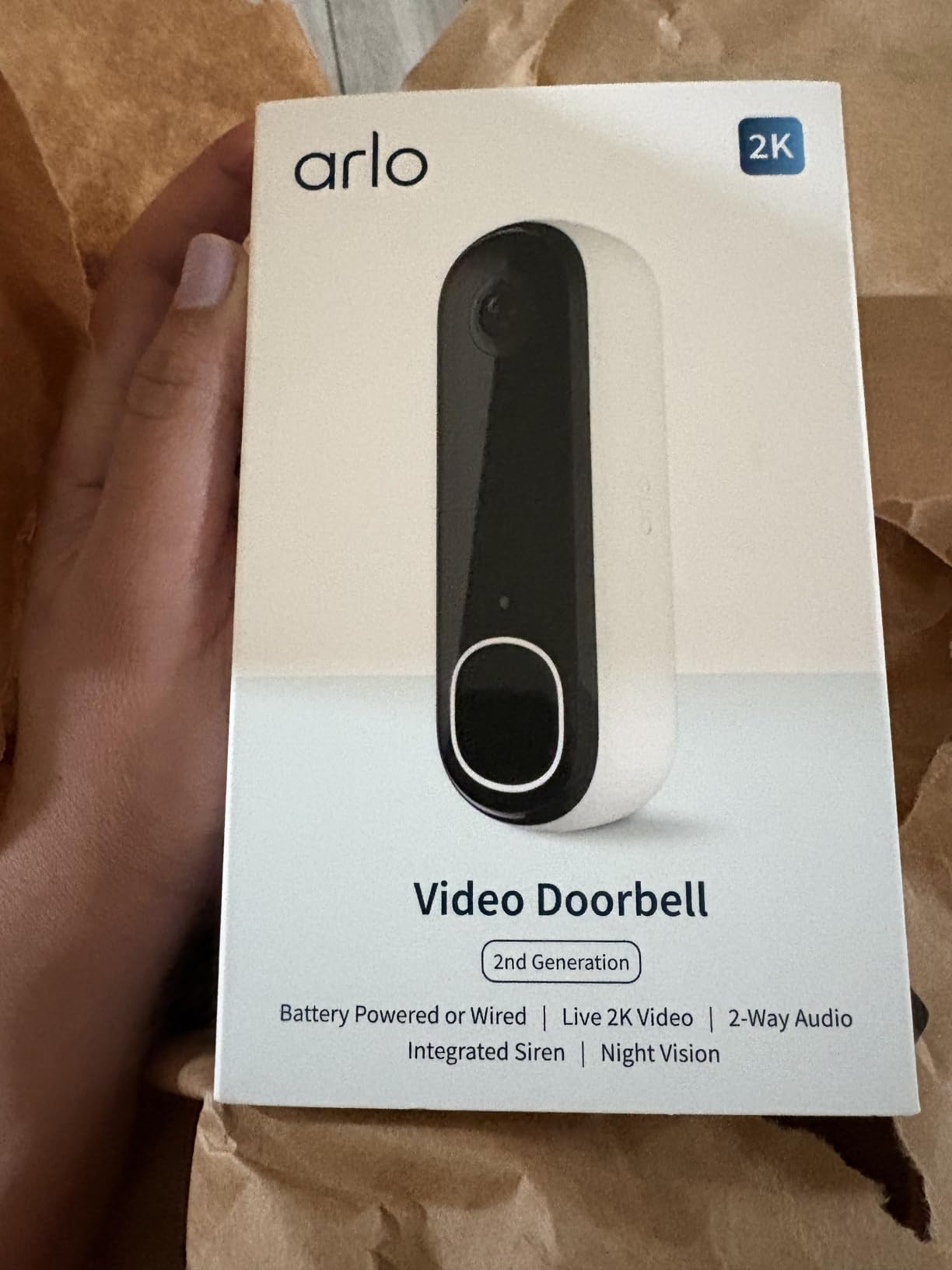 Arlo Video Doorbell 2K (2nd Gen, Latest Release), Wireless or Wired, Package Detection, Person & Vehicle Recognition, 1-Month Secure Plan, 2-Way Audio, Night Vision, Head to Toe Video View customer photo 2
