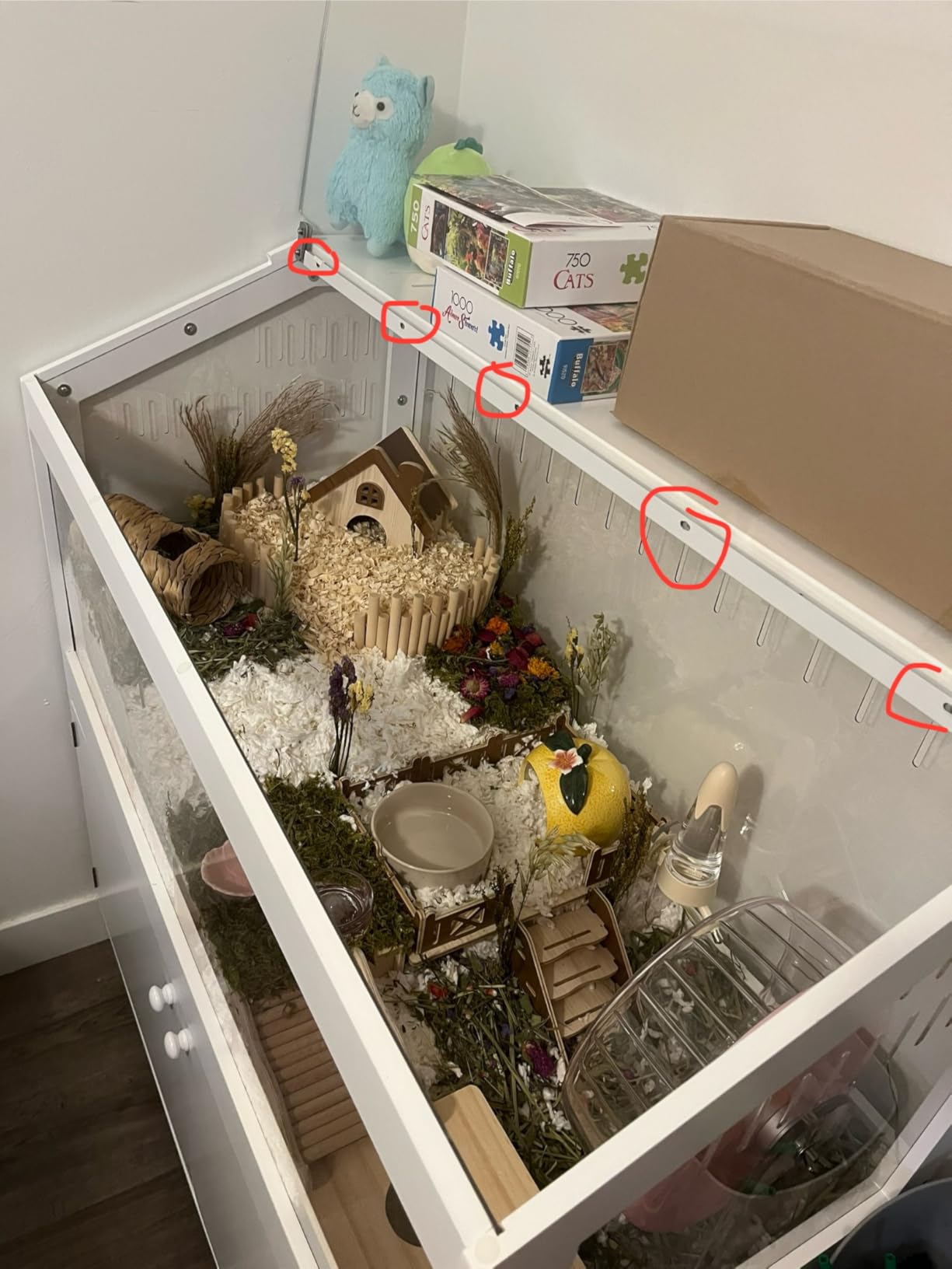 GDLF Hamster Cage with Acrylic Panels and Storage, 39.5 x 19.7 Inch | Furniture-style habitat offers two levels, two access doors, and ample floor space for hamsters, gerbils, rats, or hedgehogs customer photo 2