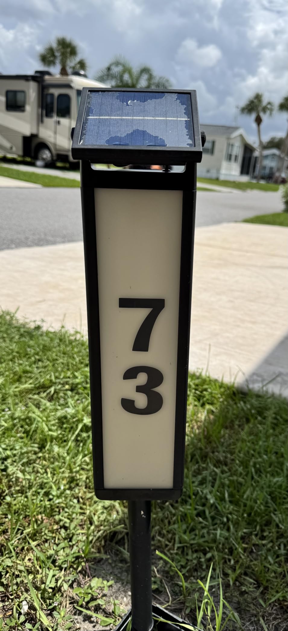 Solar Lighted Illuminated Address Sign, House Numbers for Outside Yard Home | LED Numbers Plaque Outdoor Waterproof Aluminum, Black customer photo 1