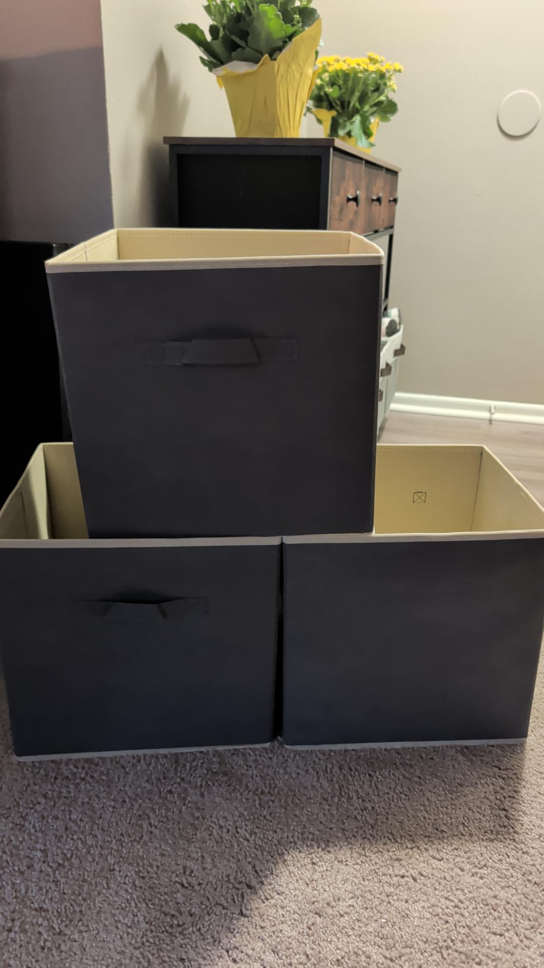 Lifewit Storage Cubes, 11 Inch Organizer Bins, 18L Gray, 12 Packs | Foldable Decorative Fabric Storage Baskets for Organizing Home Organizers with Handles for Shelves, Closet customer photo 1