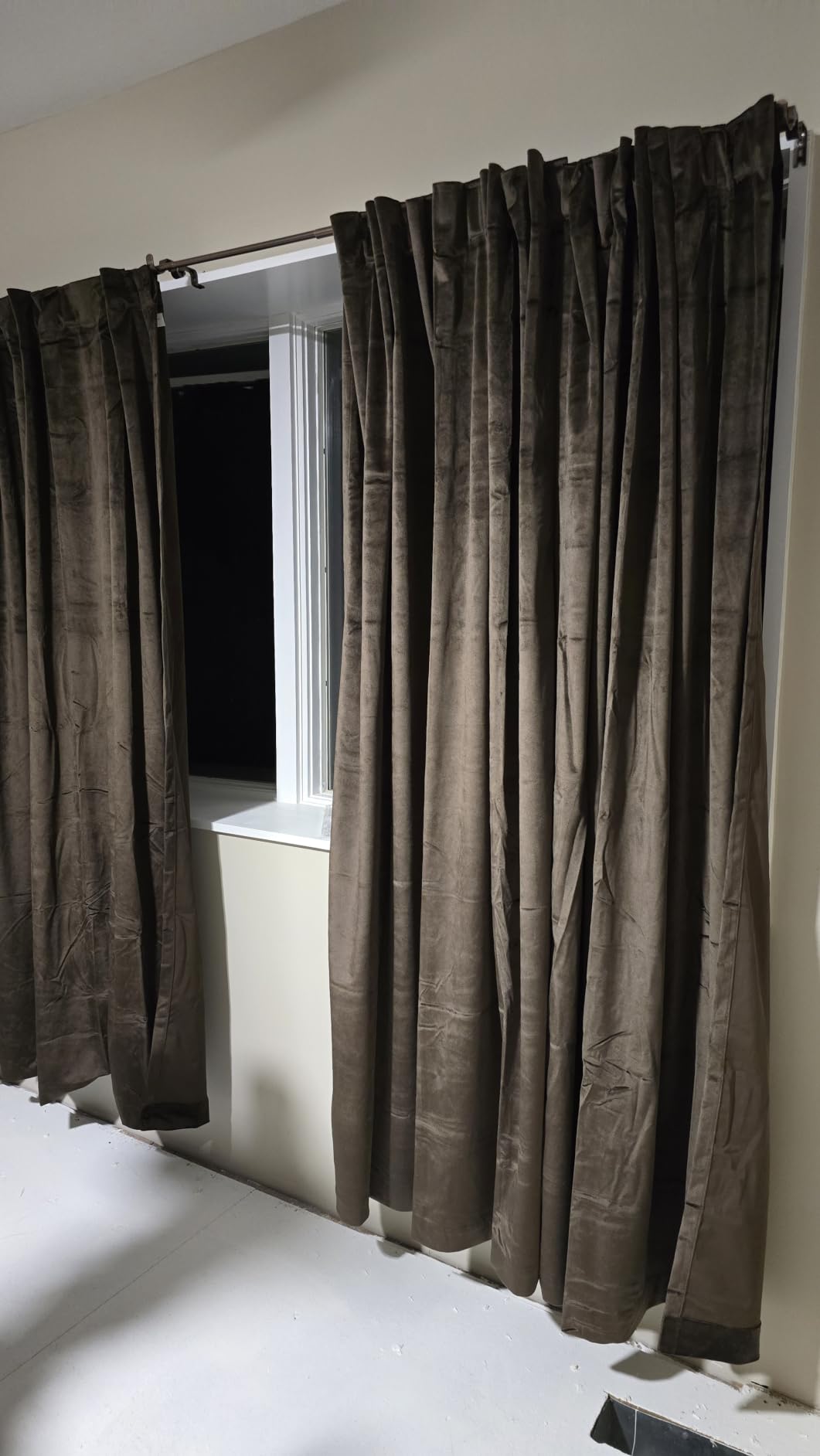 PRIMROSE Brown Velvet Curtains 120 inch Long for Living Room, Set of 2 Panels Blackout Rod Pocket Back Tab Window Treatment Room Darkening Heavy Decorative Curtains Drapes for Bedroom customer photo 2