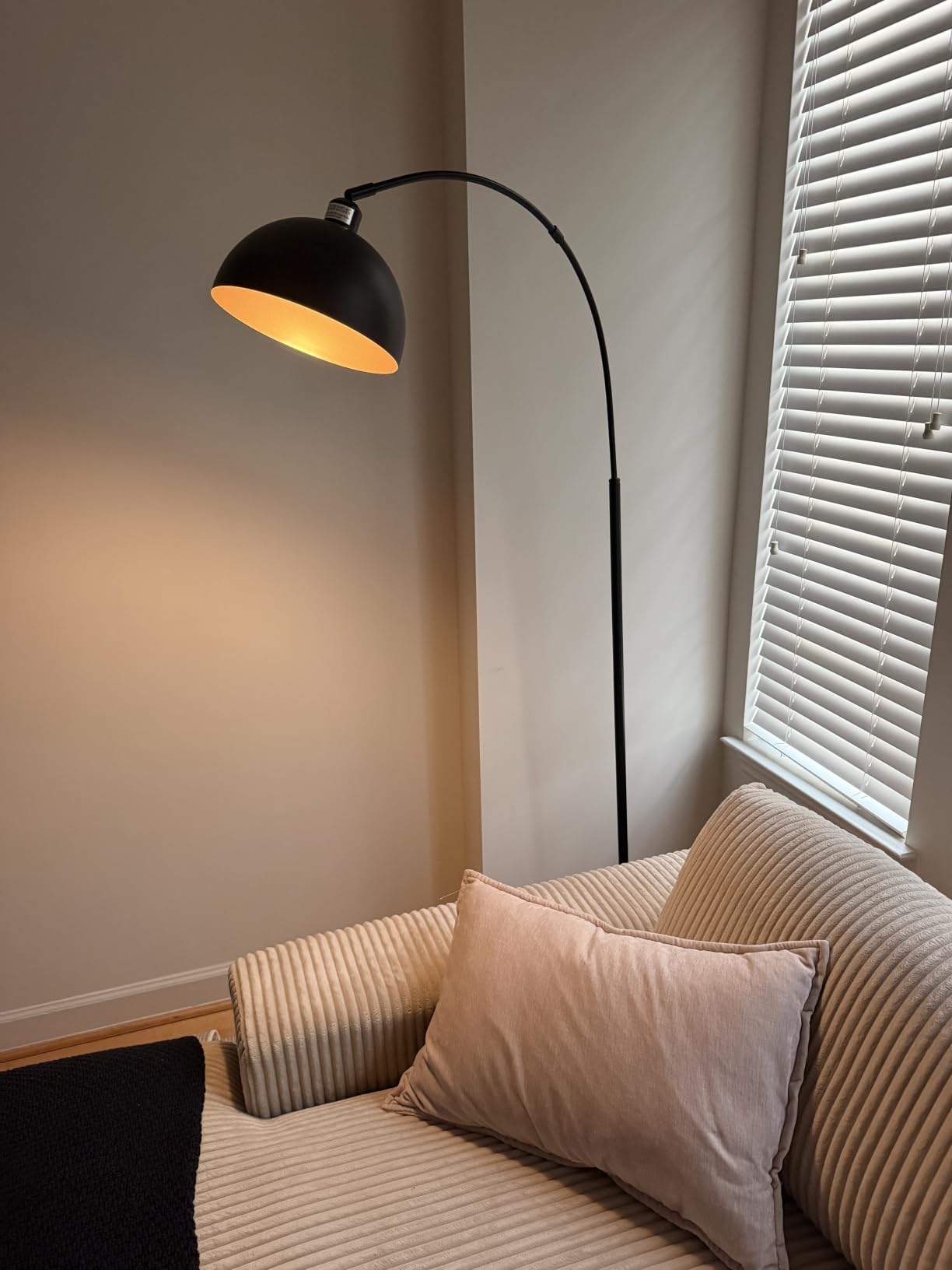 Upgraded Black Arc Floor Lamps for Living Room - Dimmable Arched Floor Lamp with Remote Control & 2700-6000K 9W LED Bulb Included, Modern Arch Standing lamp, Industrial Tall Lamp for Bedroom Reading customer photo 1