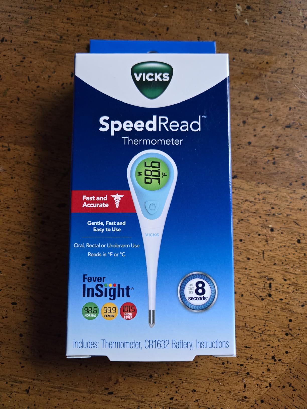 Vicks SpeedRead Digital Thermometer for Baby, Kids & Adults | Color-Coded Readings in 8 seconds, Oral, Baby Rectal Thermometer or Under The Arm, Water Resistant customer photo 1