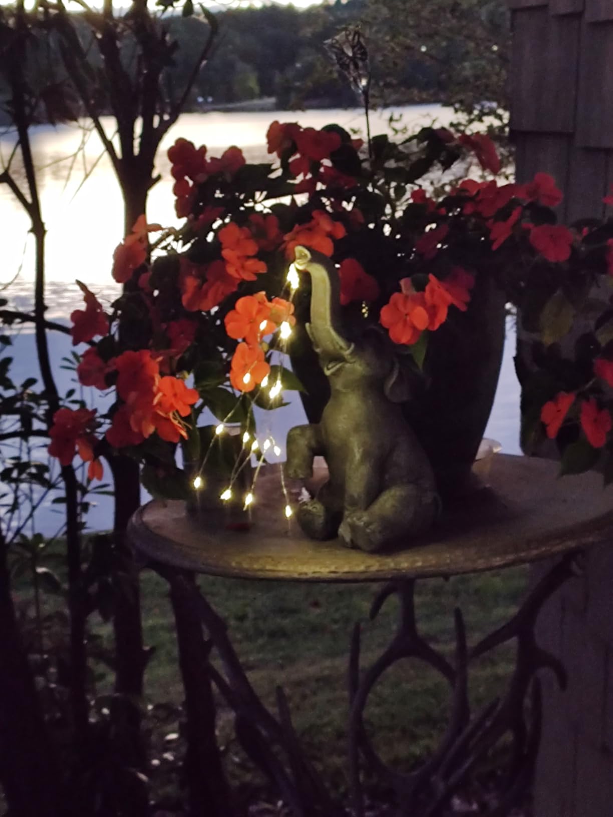 GIGALUMI Elephant Statue Solar Garden Decor Yard Outdoor Gifts for Women | Constant Light, Solar Elephant Gifts for Women Mom Grandma, Outdoor Figurine Decor for Yard Patio Balcony Porch Lawn Ornament customer photo 1