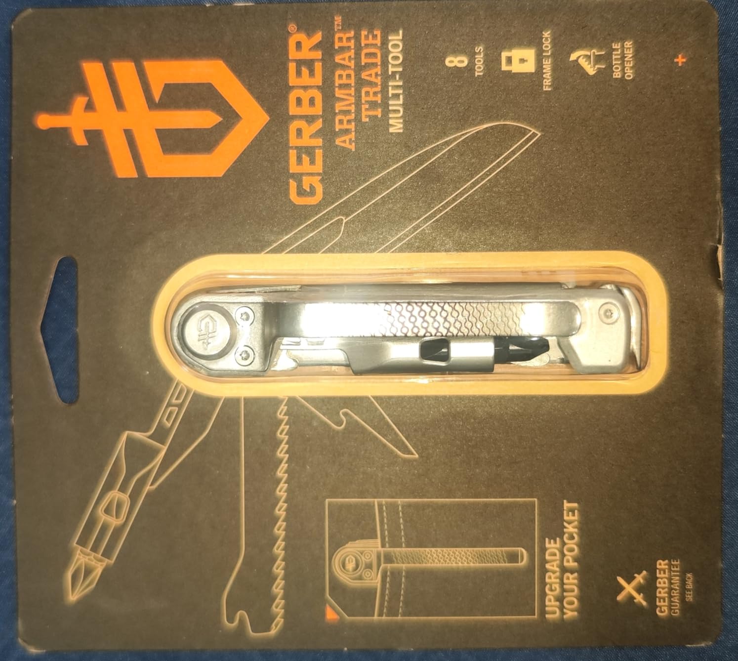 Gerber Armbar Trade EDC Pocket Knife Multitool, Bottle Opener, Burnt Orange | Compact EDC multitool, includes blade, pry bar, hammer, 2.5