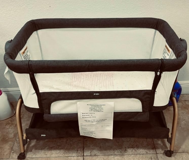 3 in 1 Baby Bassinet, Bedside Bassinet for Baby, Rocking Bassinet with Comfy Mattress and Wheels, 6 Height Adjustable Easy Folding Portable Bedside Crib for Newborn customer photo 2