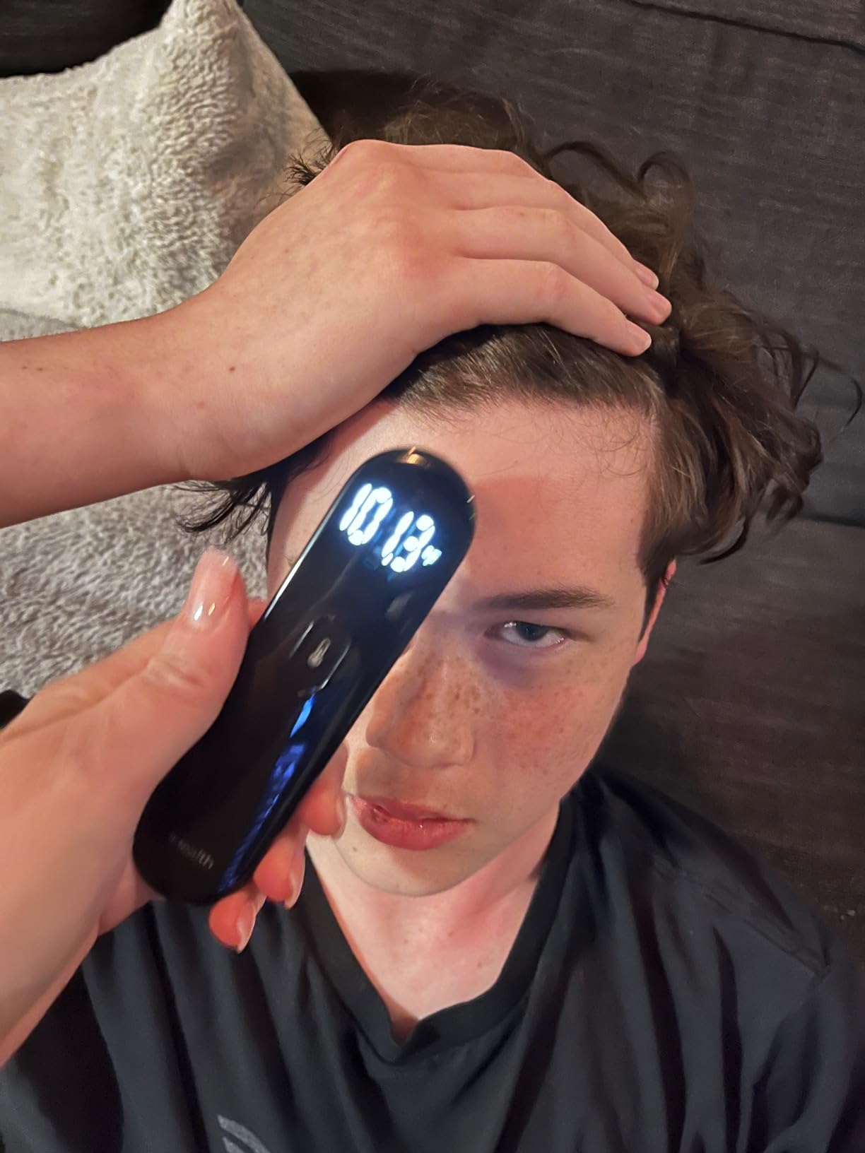 iHealth No-Touch Forehead Thermometer for Adults, Babies, Kids PT3 Black | 1s Fast Accurate, 3 Ultra-Sensitive Sensors, Quiet Vibration Feedback, Digital Large LED Digits, Use for Home & Nurses customer photo 1