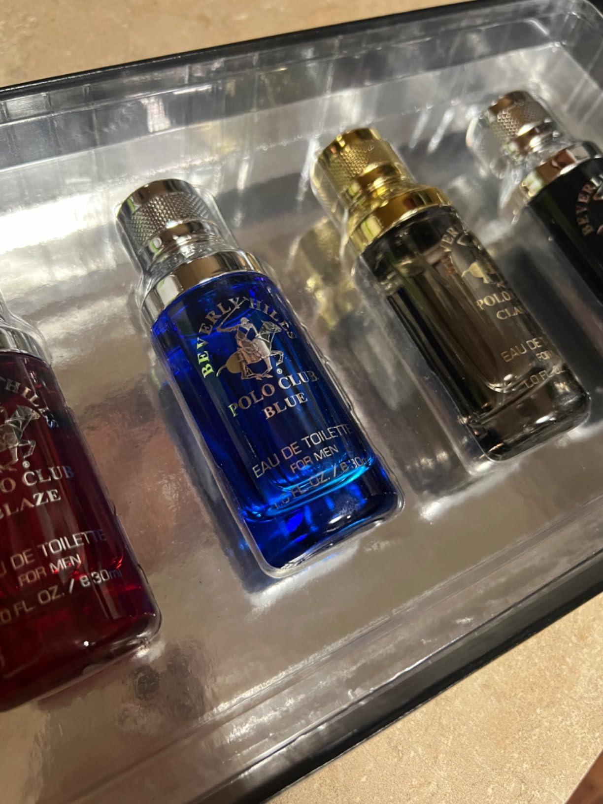 Beverly Hills Polo Club Men's Fragrance Collection - 4 Premium Eau de Toilette Colognes (1oz Each) - Diverse, Long-Lasting Scents: Blaze, Sexy, Classic & Blue - Ideal Gift Set for Him customer photo 1