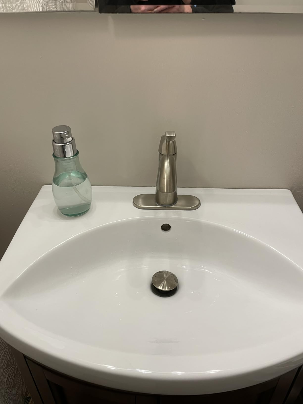 Bathroom Faucet Brushed Nickel with Drain and Water Supply Lines | Single Handle Bathroom Sink Faucet for 1 Hole with 3 Holes Deck Plate, Lavatory Vanity Faucets, TAF206-BN customer photo 2