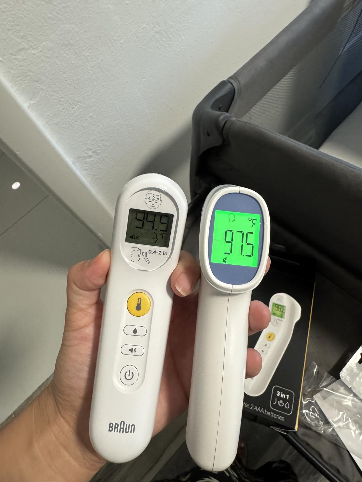 Braun No Touch 3-in-1 Thermometer for Adults, Kids, Babies | Measure Forehead, Liquid, Food Temps, Adult & Baby Thermometer, Professional Accuracy, Color Coded Fever Guidance customer photo 2