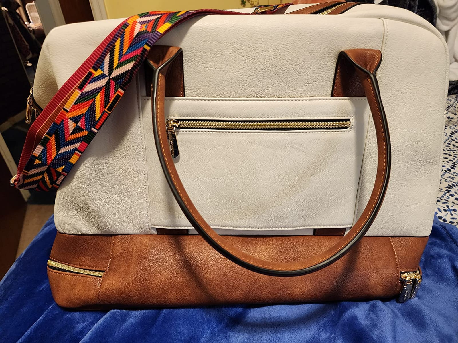 Weekender Bags for Women Travel Leather Overnight Bags | Shoe Compartment, Trolley Sleeve, Fits Under-seat, Airline-Friendly Carry-on Size, Designer, Weekend Getaways, Business Trip customer photo 1