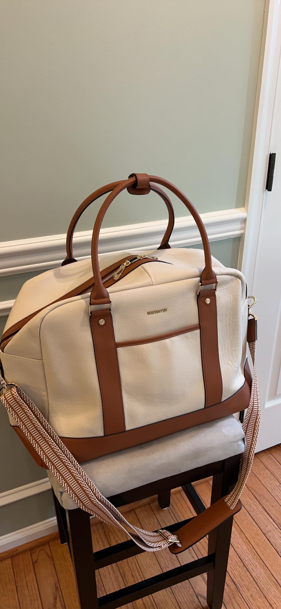 Weekender Bags for Women Travel Leather Overnight Bags | Shoe Compartment, Trolley Sleeve, Fits Under-seat, Airline-Friendly Carry-on Size, Designer, Weekend Getaways, Business Trip customer photo 2