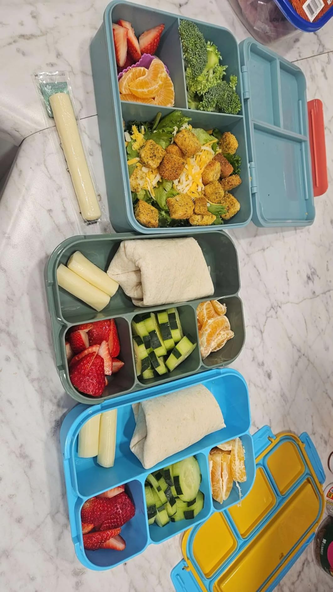 Amathley Bento Box Adult Lunch Box Kids, 4 Compartments Lunch Container customer photo 1