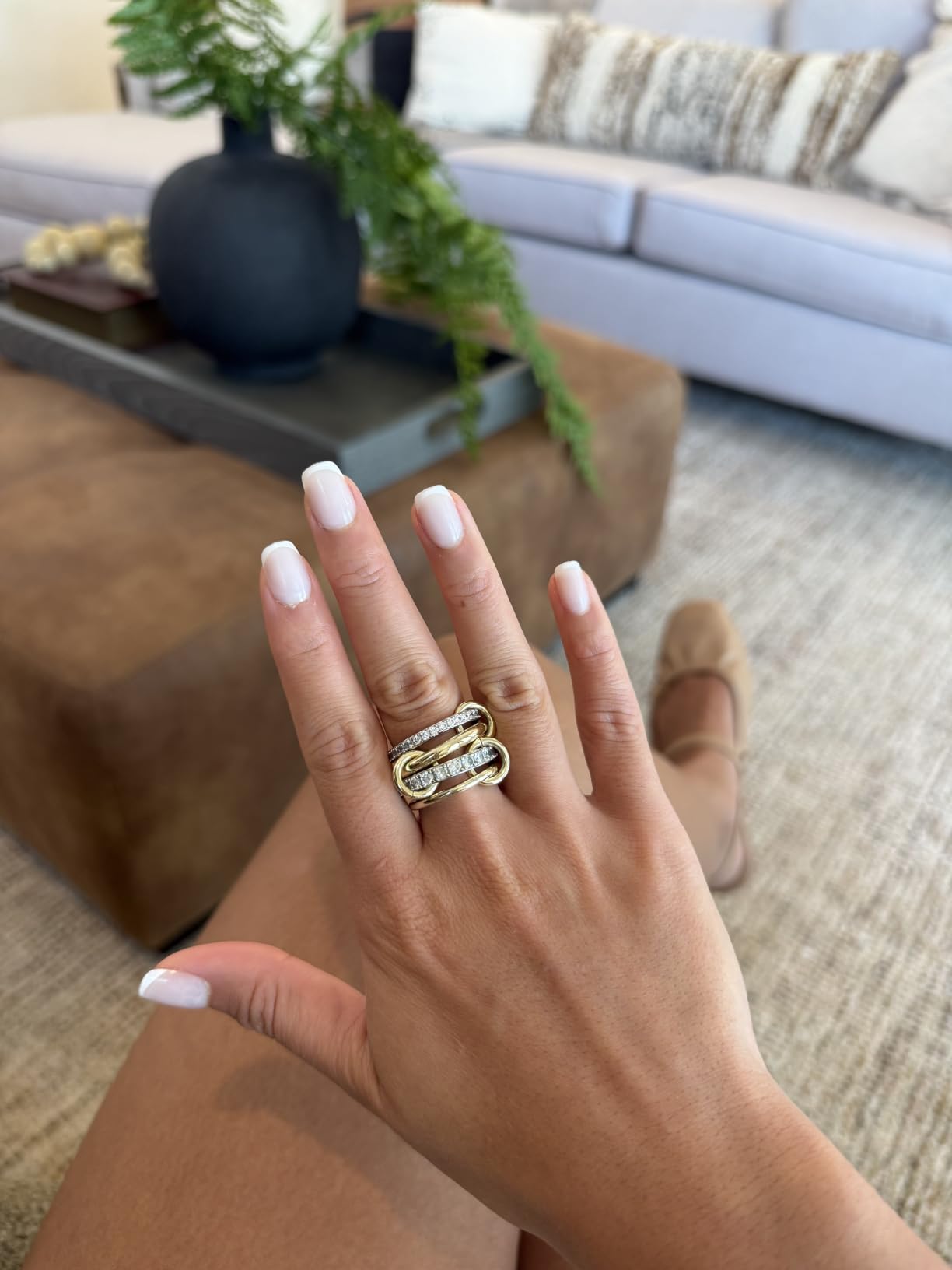 BTArtbox Press On Nails, Gold End, Short Almond, Gold Foil, 32Ct customer photo 2