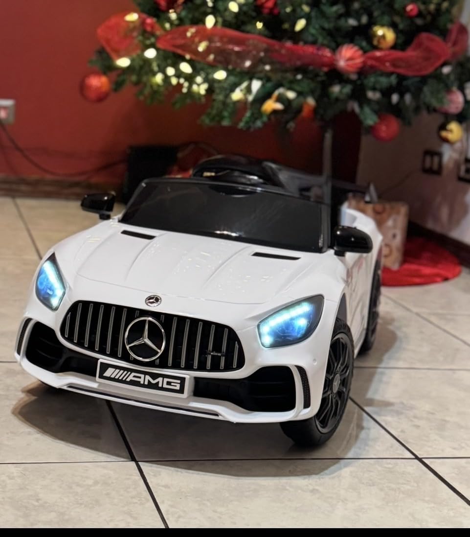Winado 12V Ride on Car, Licensed Mercedes Benz AMG GTR Battery Powered Electric Vehicle, w/Parent Remote, Wider Seat, LED Lights, Openable Doors, MP3 Player, Smooth Start, 3 Speeds - Black customer photo 1