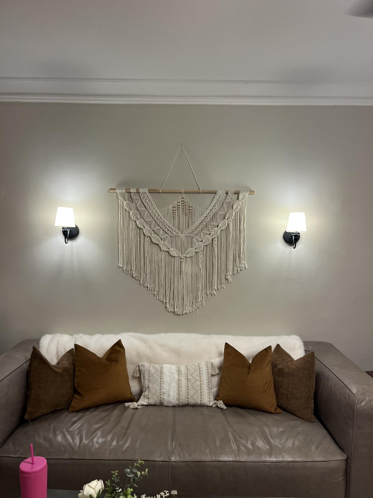 Achart Macrame Wall Hanging Large - Boho Wall Decor - Large Wall Art - Wall Decor Living Room - Macrame Tapestry (Wooden Bead) customer photo 2