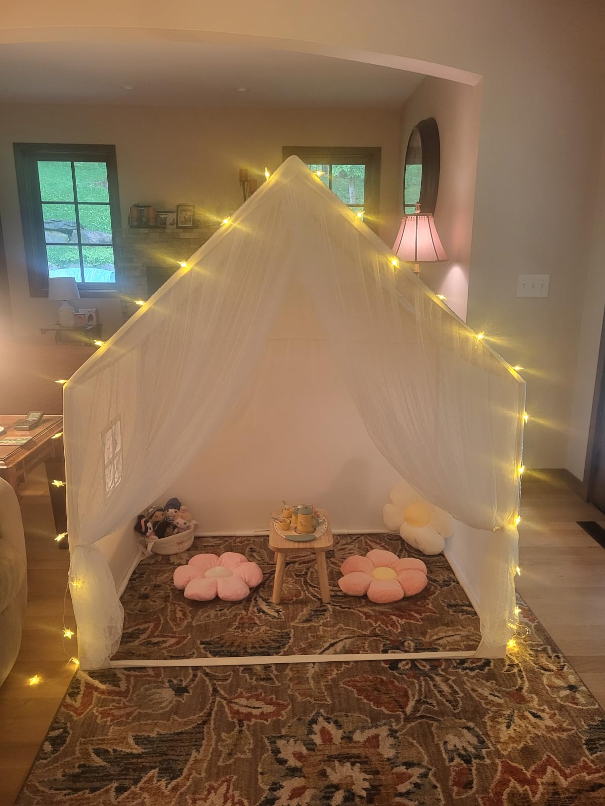 Tiny Land Kids Play Tent, Indoor Playhouse for Ages 3+, Large Reading Nook | Elegant Lace Design, Cozy Indoor Play Space, Ideal Gift For Girls & Boys customer photo 1