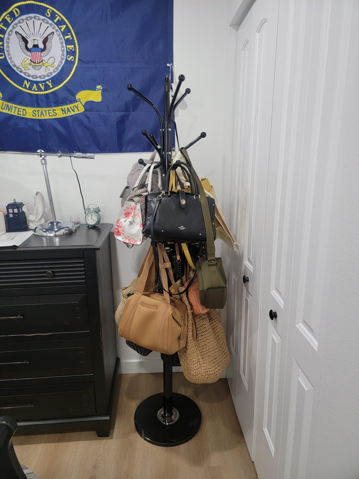 Kertnic Freestanding Coat Rack Stand, Heavy Duty Metal Hall Tree with 12 Hooks, 70 Inch Tall Stable Coat Hanger with 14.6