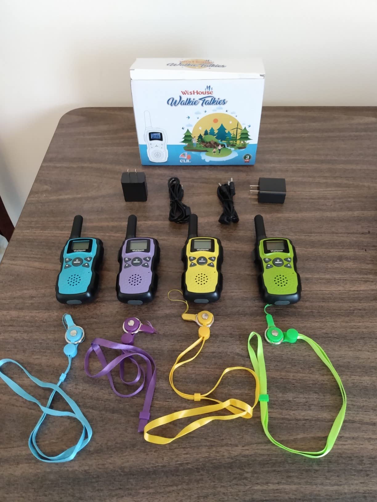 Wishouse Walkie Talkies Rechargeable for Kids Adults Long Range, Xmas Birthday Gift for Boys Girls 3 4 5 6 7 8 9 10 Year Old, Hiking Camping Gear Games Ideas Toys with Flashlight, VOX, Easy to Use 4 Pack customer photo 2
