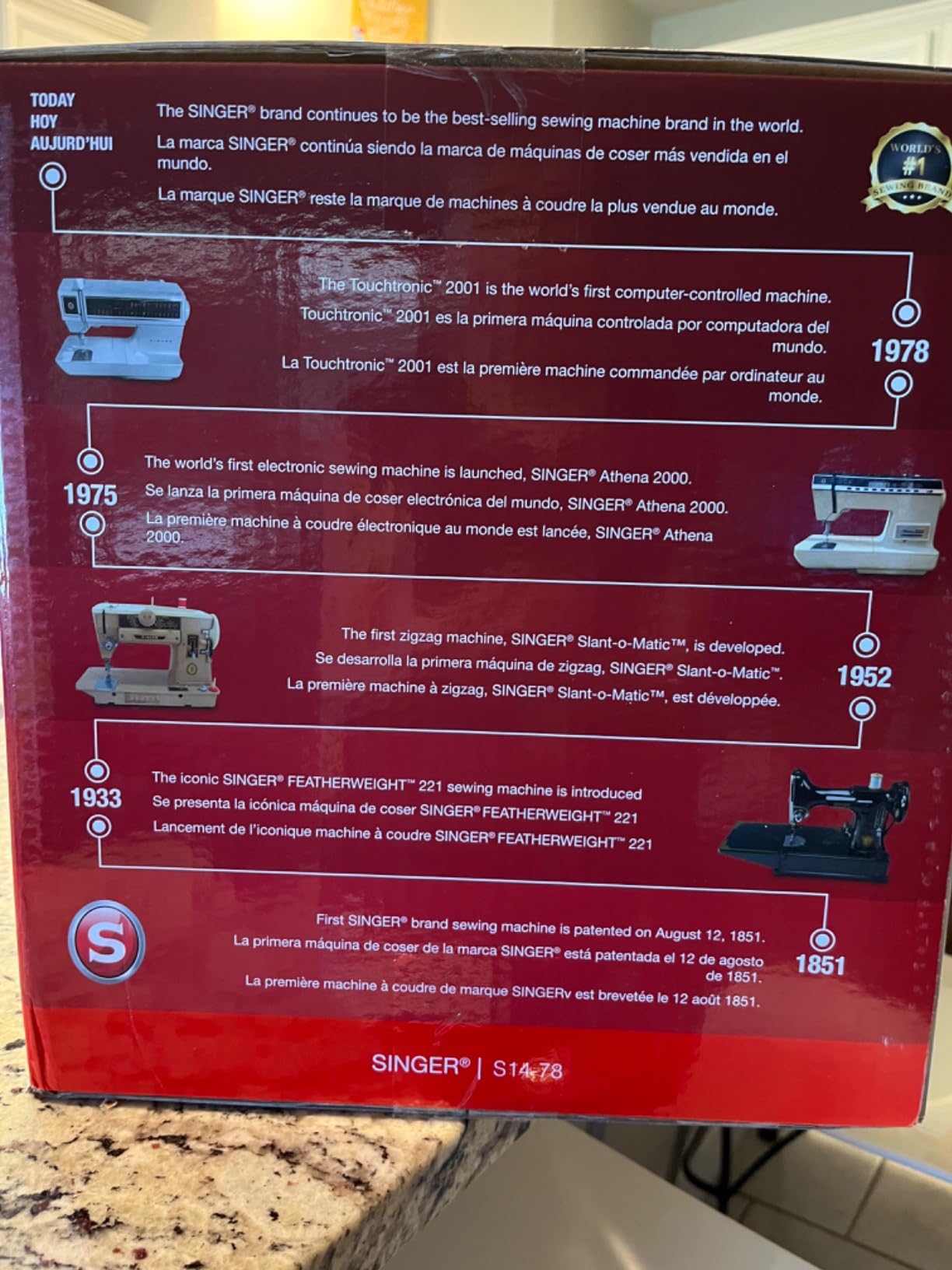 SINGER S14-78 Serger Overlock Machine, 2-3-4 Stitch Capability, Color-Coded Threading, 1300 Stitches/min, Differential Feed, LED Light customer photo 2
