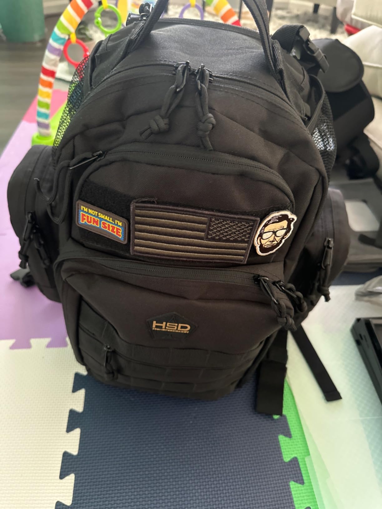 HighSpeedDaddy Diaper Bag Backpack with Diaper Changing Mat - Waterproof Military-Grade Baby Travel Bag - Spacious Design for Moms and Dads on the Go with Toddlers Baby Bag - Coyote Brown customer photo 1