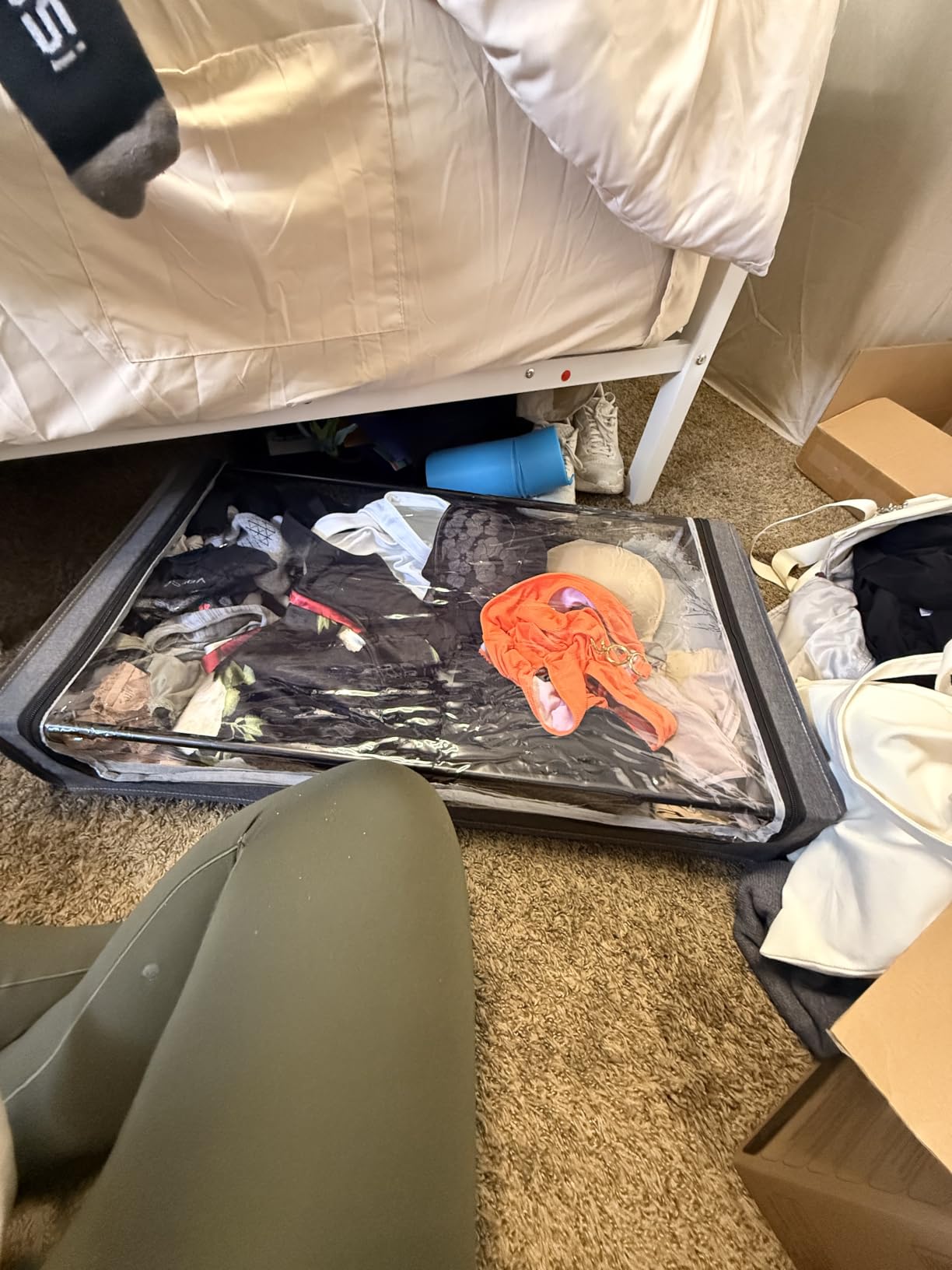 Yecaye Under Bed Storage with Wheels, 2Pack Under Bed Storage Containers, Underbed Shoe Storage Organizer, Rolling Under Bed Metal Drawers for Clothes, Blankets(30.71 x 16.93 x 6.69 in) customer photo 1